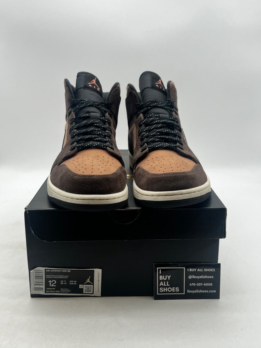 Jordan 1 Mid SE Dark Chocolate 12 (Lightly Worn Pre-Owned) - Image 2