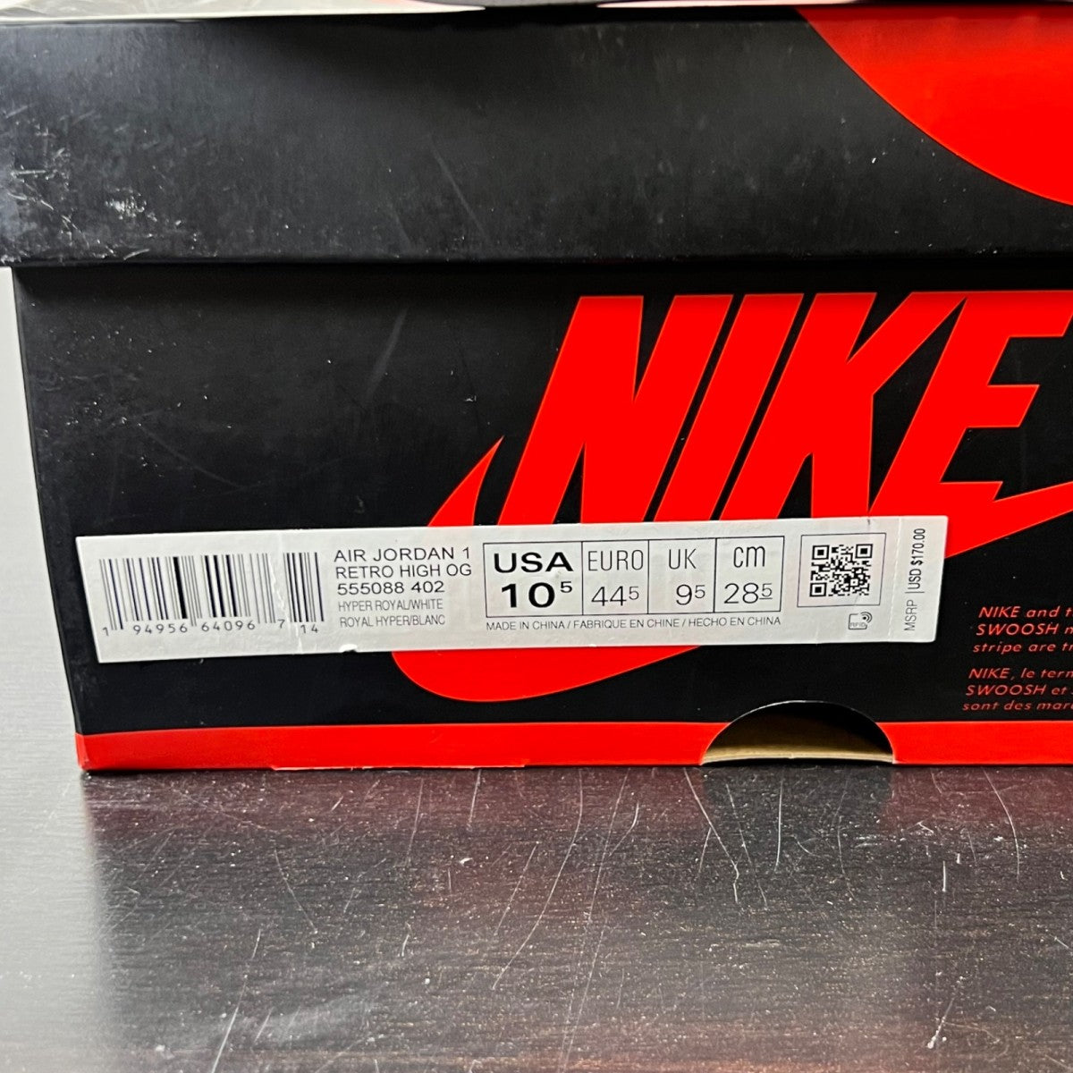 Jordan 1 Retro High OG Hyper Royal (Size 10.5) - Image 6