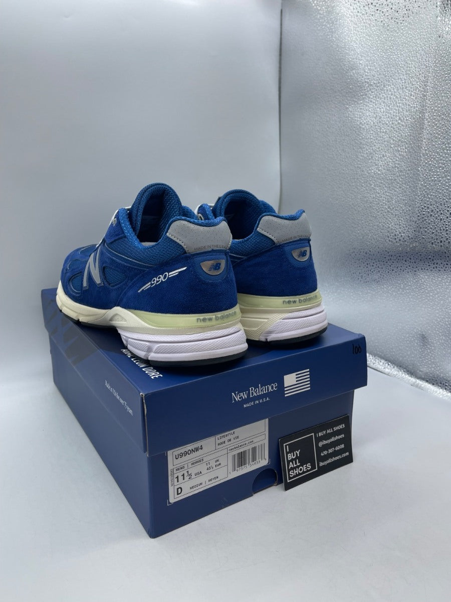 Aimé Leon Dore x New Balance 990v4 Made in USA 'Blue' 11.5 (Moderately Worn Pre-Owned) - Image 4