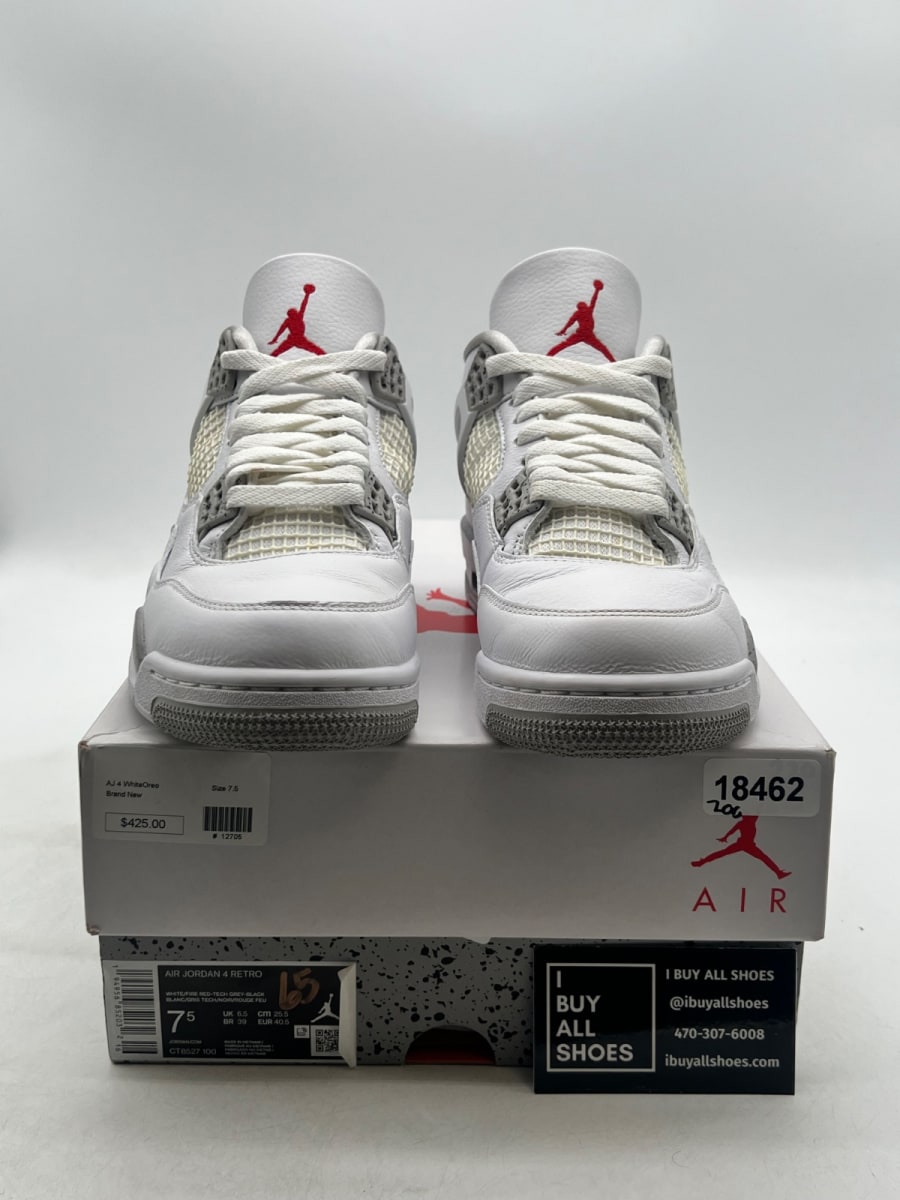 Jordan 4 Retro White Oreo (2021) 7.5 (Lightly Worn Pre-Owned) - Image 2