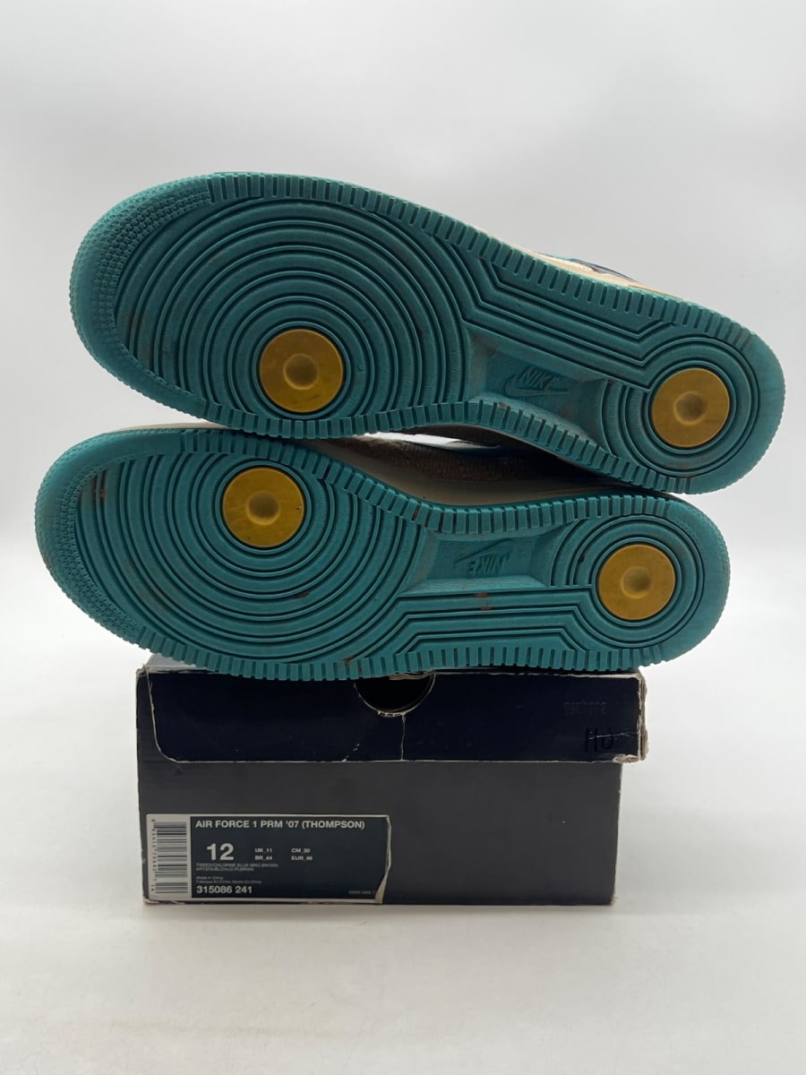 Nike Air Force 1 Low PRM Thompson Original Six 12 (Heavily Worn Pre-Owned)NikeTweed/Chlorine-Baroque Brown - Image 9