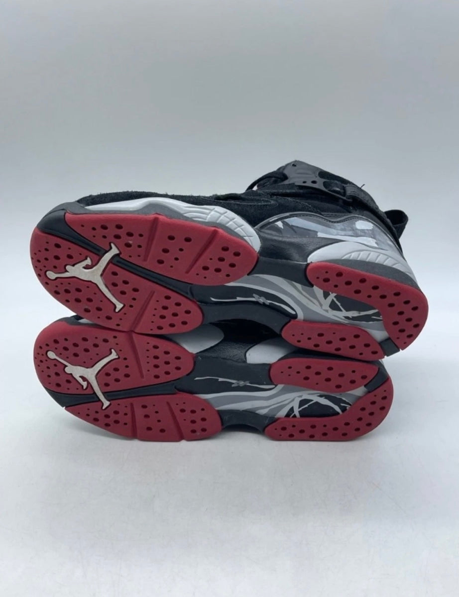 Jordan 8 Retro Black Cement (GS) 5Y (Moderately Worn Pre-Owned)JordanBlack/Gym Red-Black-Wolf Grey - Image 7