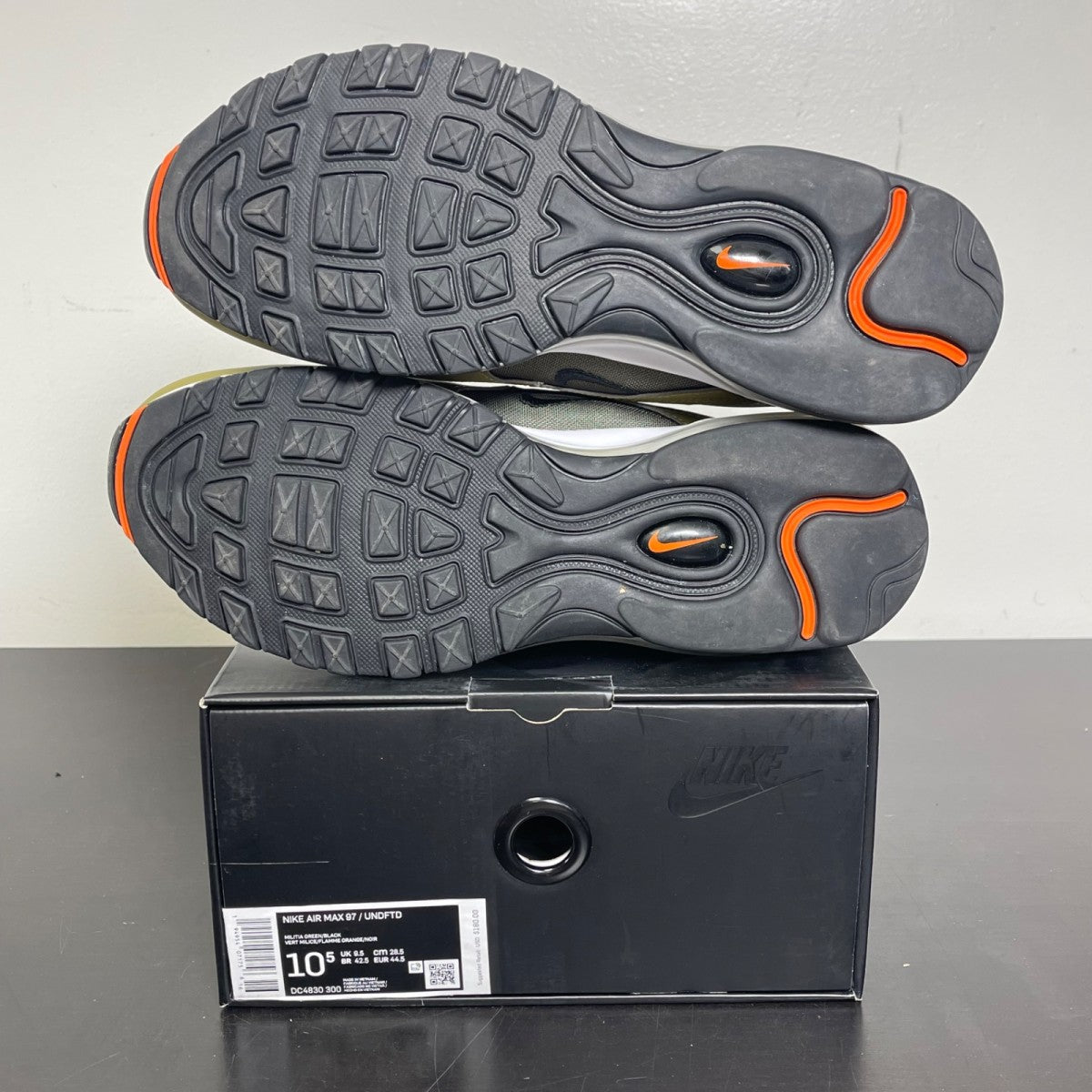Nike Air Max 97 Undefeated Black Volt 10.5 (Moderately Worn Pre-Owned)NikeBlack/Volt/Militia Green - Image 5