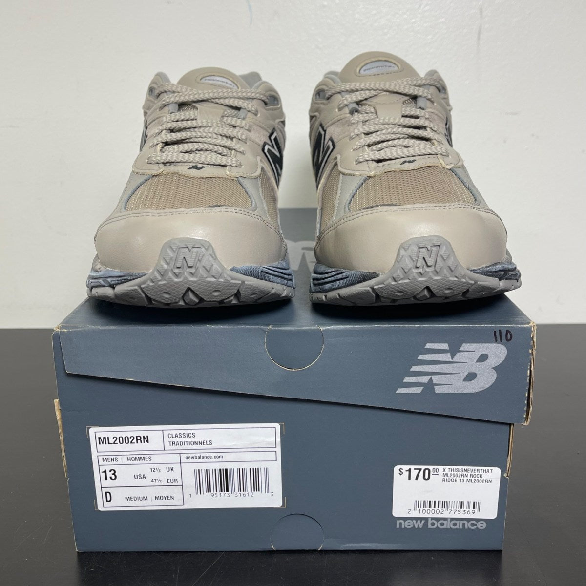 New Balance 2002R thisisneverthat Light Brown 13 (Moderately Worn Pre-Owned)New BalanceLight Brown/Black - Image 2