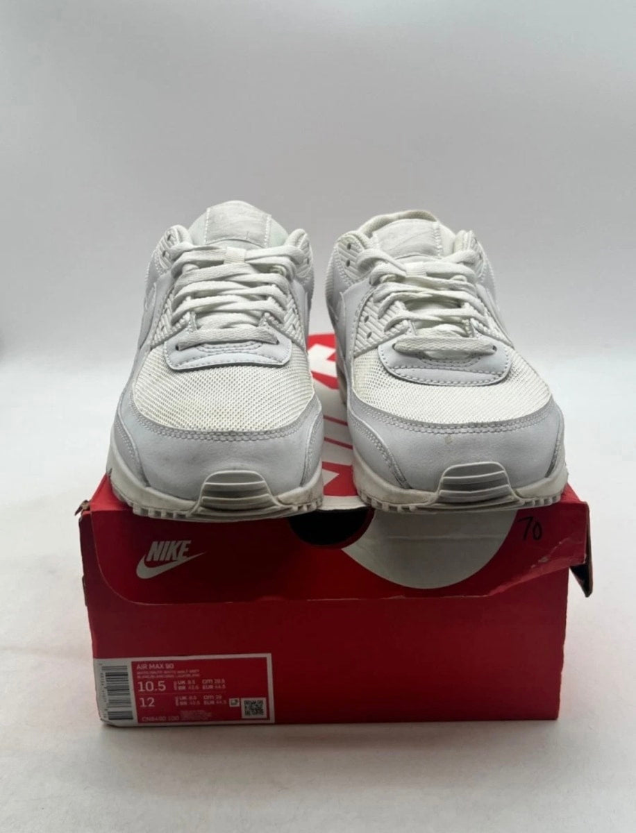 Nike Air Max 90 Recraft Triple White 10.5 (Heavily Worn Pre-Owned)NikeWhite/White-White-Wolf Grey - Image 2