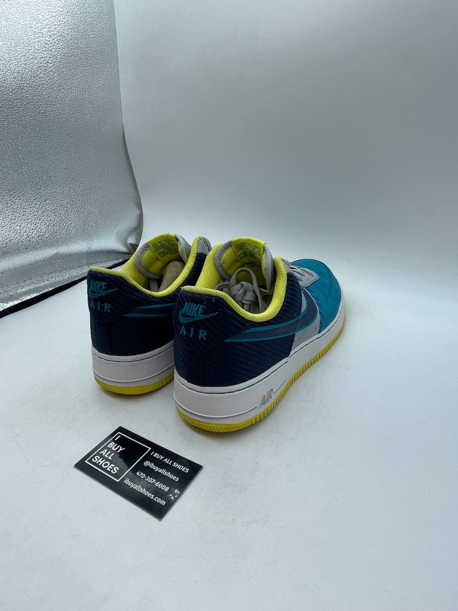 Nike Air Force 1 Low Wolf Grey Midnight Navy Tropical Teal 12 (Moderately Worn Pre-Owned) - Image 5