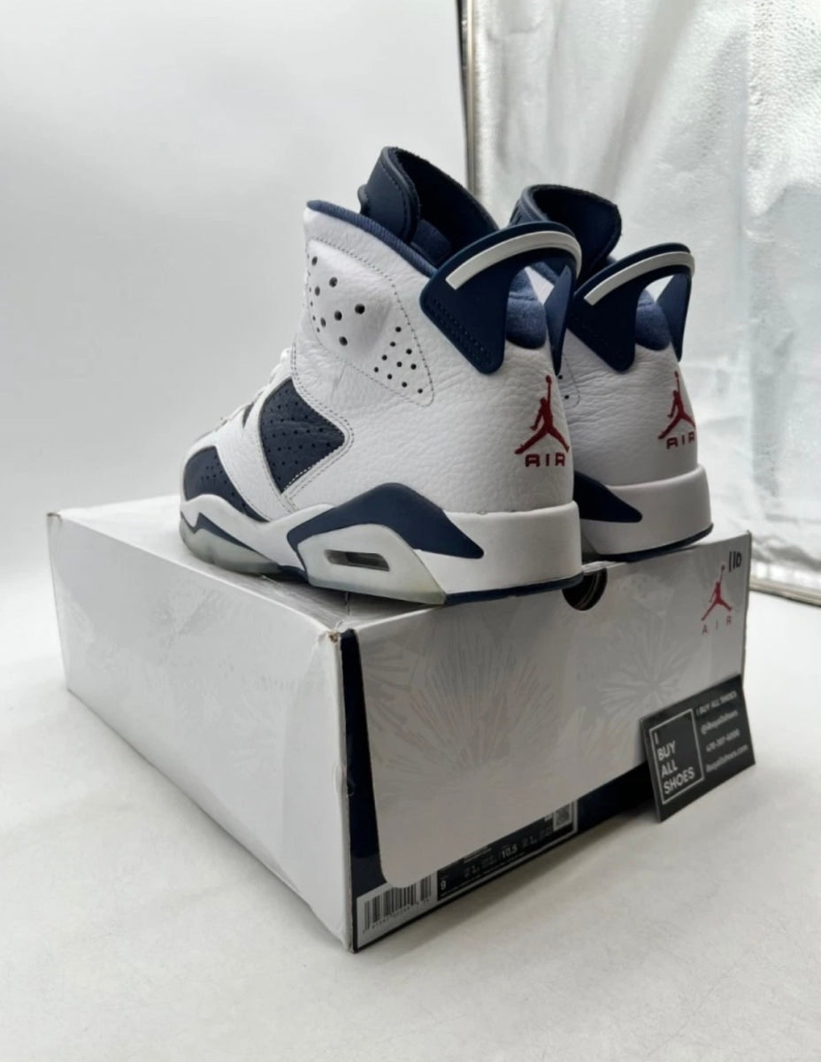 Jordan 6 Retro Olympic (2024) 9 (Lightly Worn Pre-Owned)JordanWhite/Varsity Red/Midnight Navy - Image 6