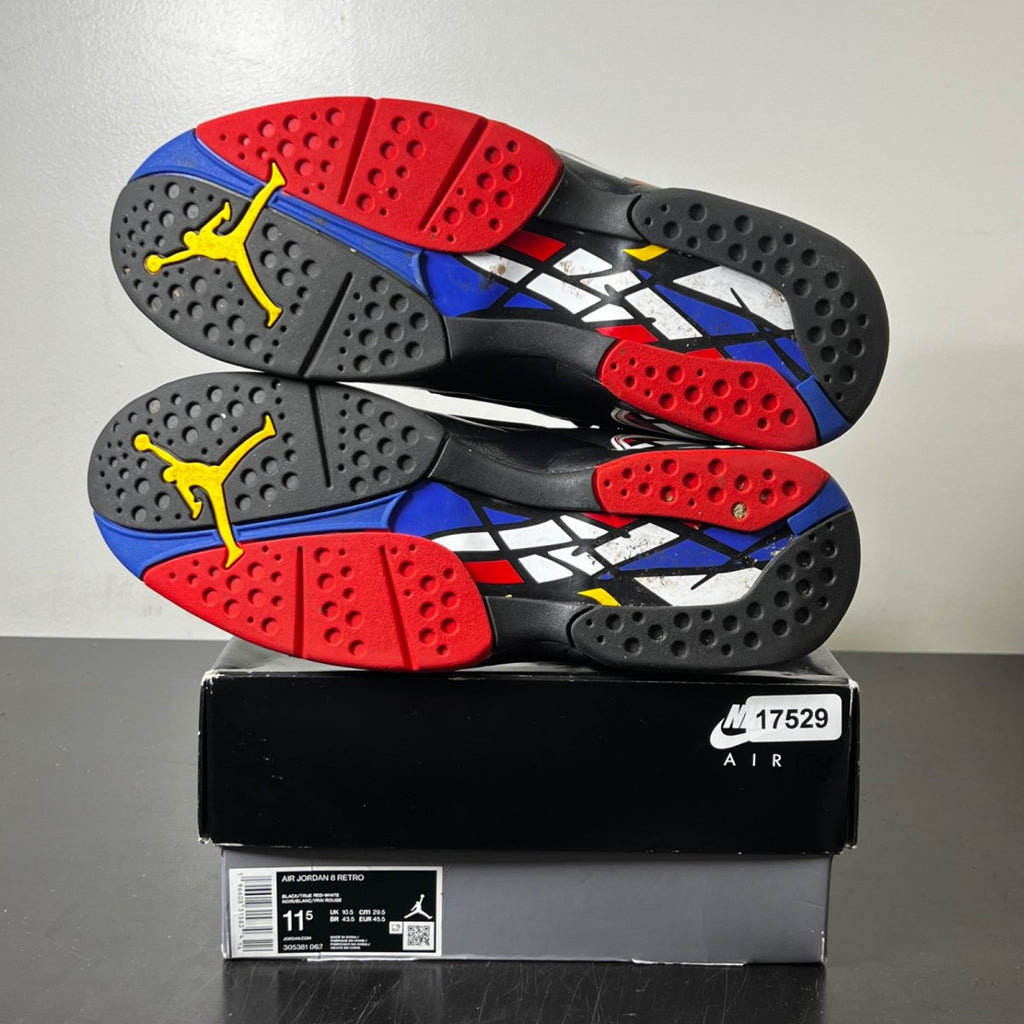 Jordan 8 Retro Playoffs (2023) 11.5 (Moderately Worn Pre-Owned)JordanBlack/True Red-White - Image 6