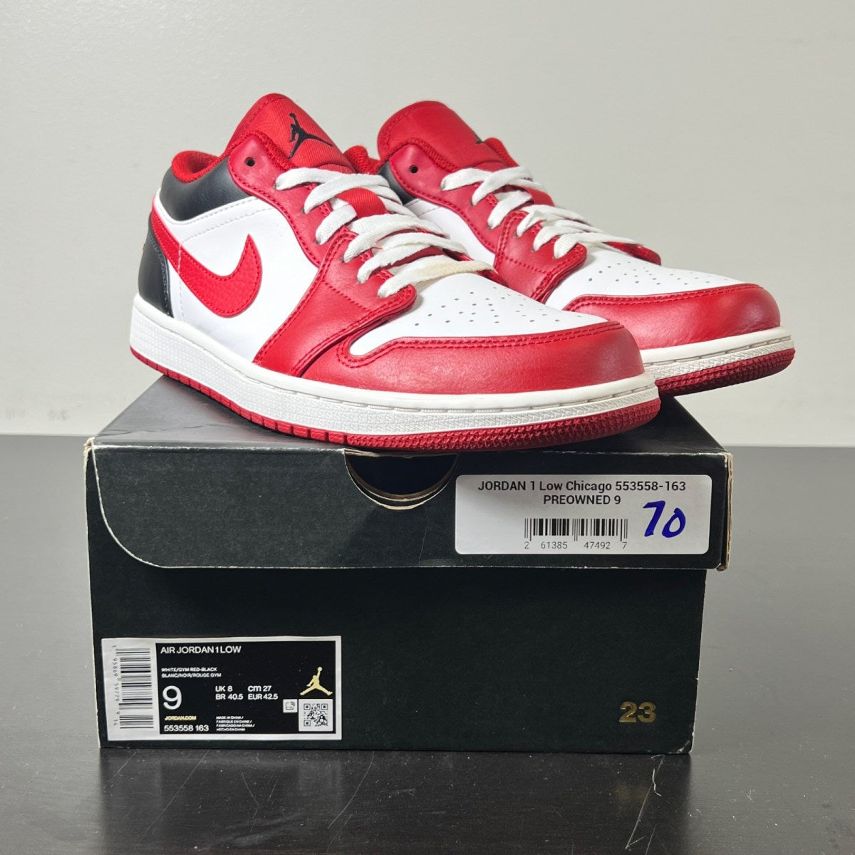 Jordan 1 Low Bulls (Size 9) - Image 1