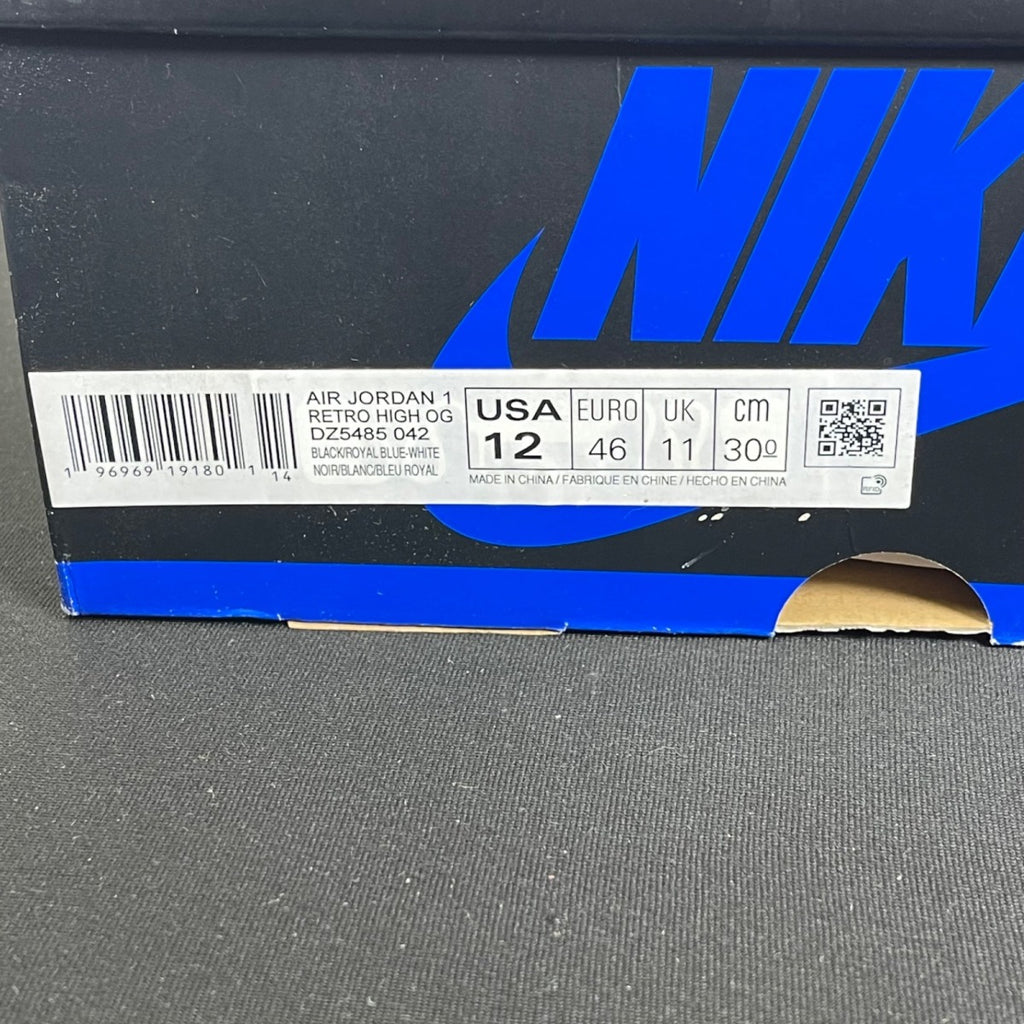 Jordan 1 Retro High OG Royal Reimagined 12 (Moderately Worn Pre-Owned)JordanBlack/Royal Blue/White - Image 7