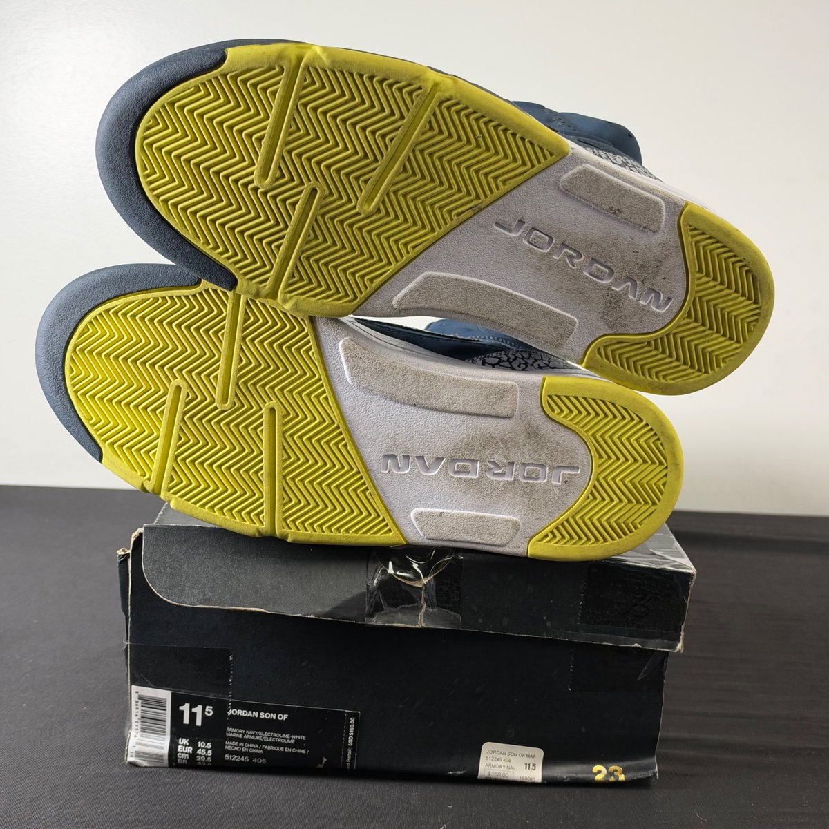 Jordan Son Of Armory Navy/Electrolime-White (Size 11.5) - Image 5