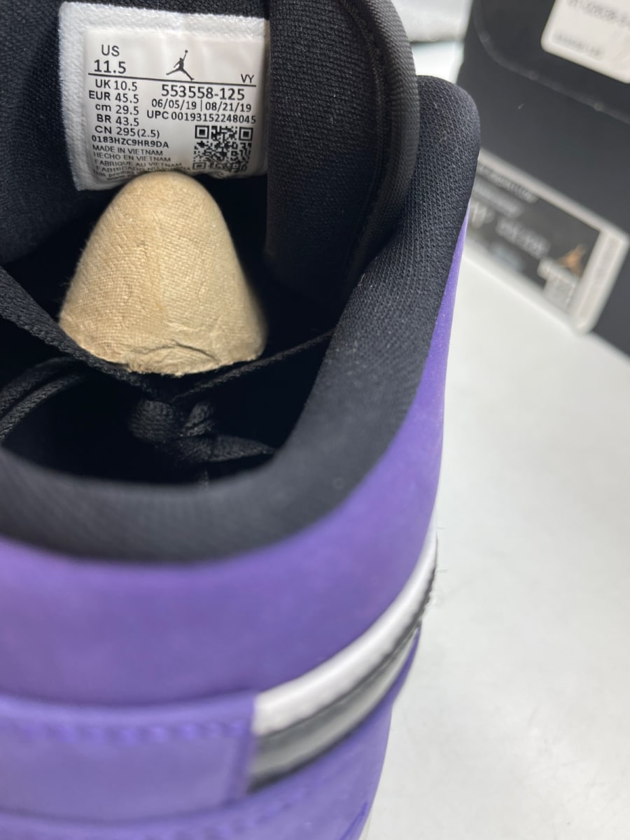 Jordan 1 Low Court Purple 11.5 (Moderately Worn Pre-Owned) - Image 8