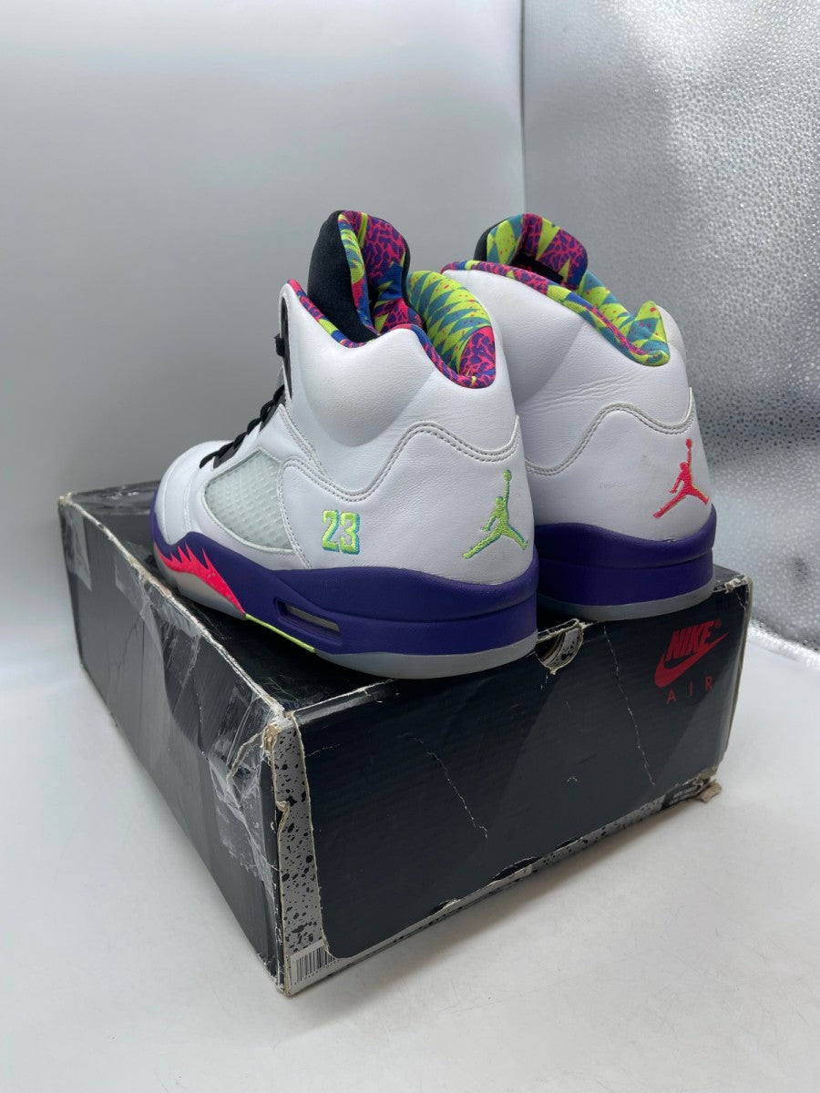 Jordan 5 Retro Alternate Bel-Air 12 (Moderately Worn Pre-Owned)JordanWhite/Court Purple-Racer Pink-Ghost Green - Image 4