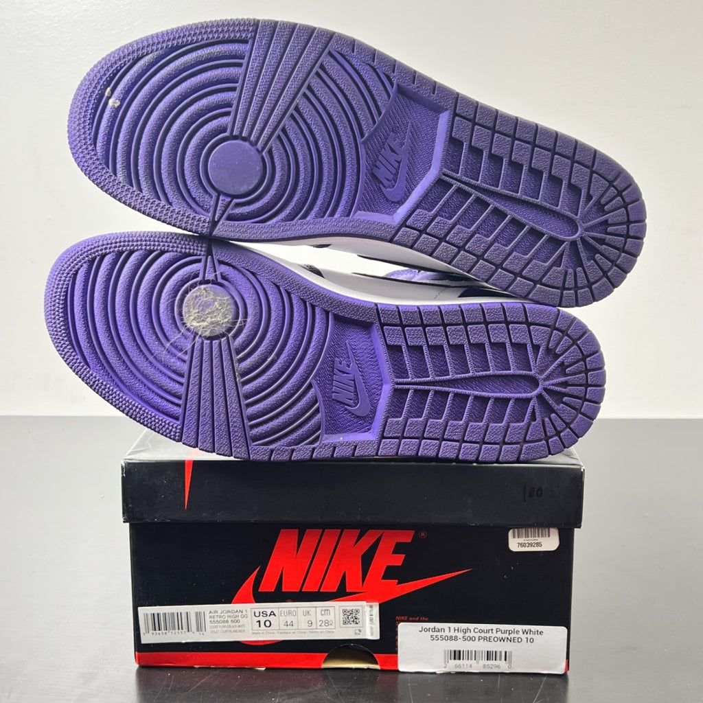 Jordan 1 Retro High Court Purple White 10 (Lightly Worn Pre-Owned)JordanCourt Purple/White-Black - Image 6