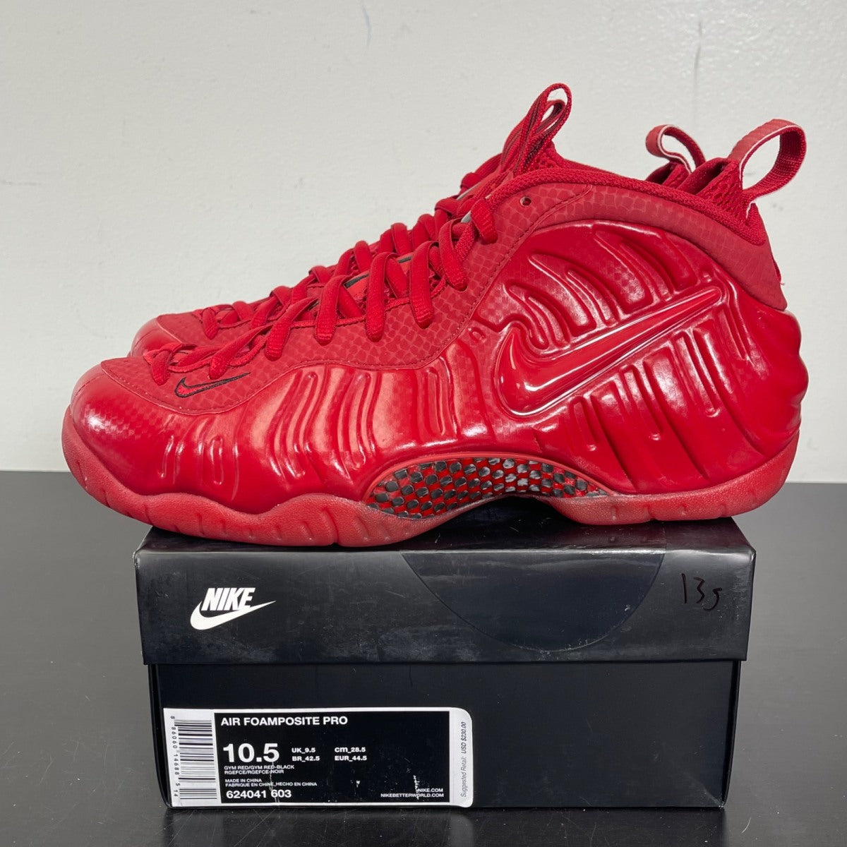 Nike Air Foamposite Pro Red October 10.5 (Moderately Worn Pre-Owned)NikeGym Red/Gym Red-Black - Image 3