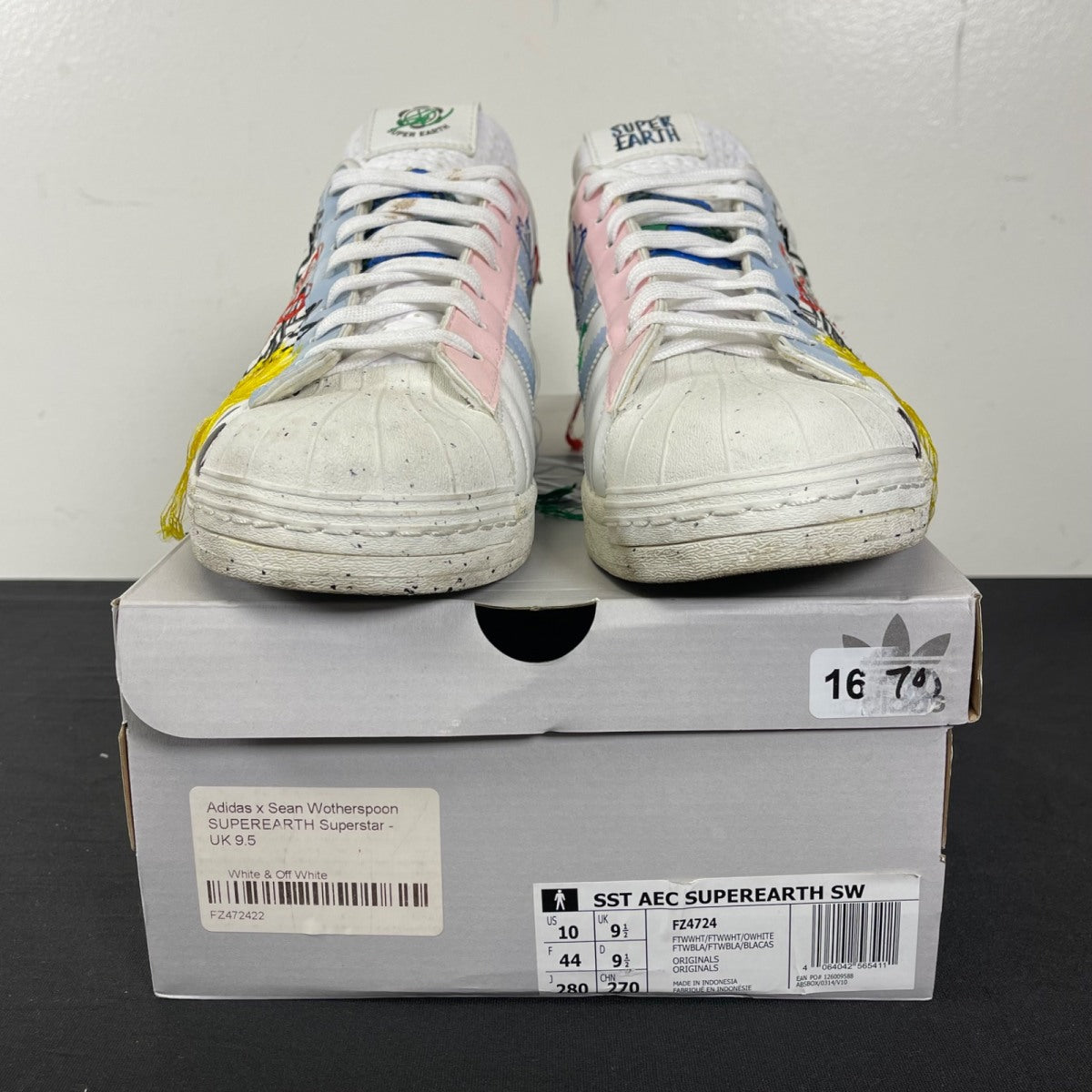 adidas Superstar Sean Wotherspoon Superearth 10 (Moderately Worn Pre-Owned)adidasCloud White/Cloud White/Off White - Image 2