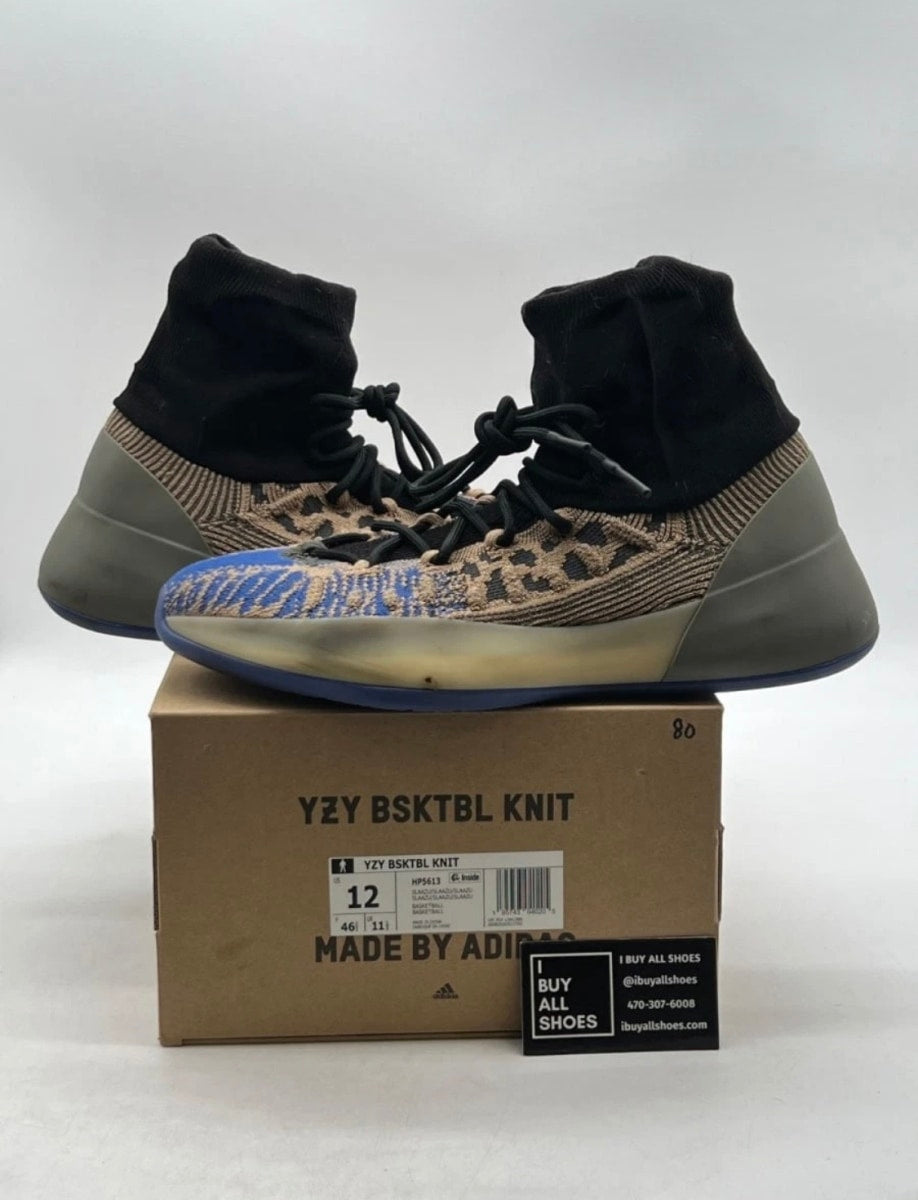 adidas Yeezy BSKTBL Knit Slate Azure 12 (Moderately Worn Pre-Owned)adidasSlate Azure/Black - Image 1