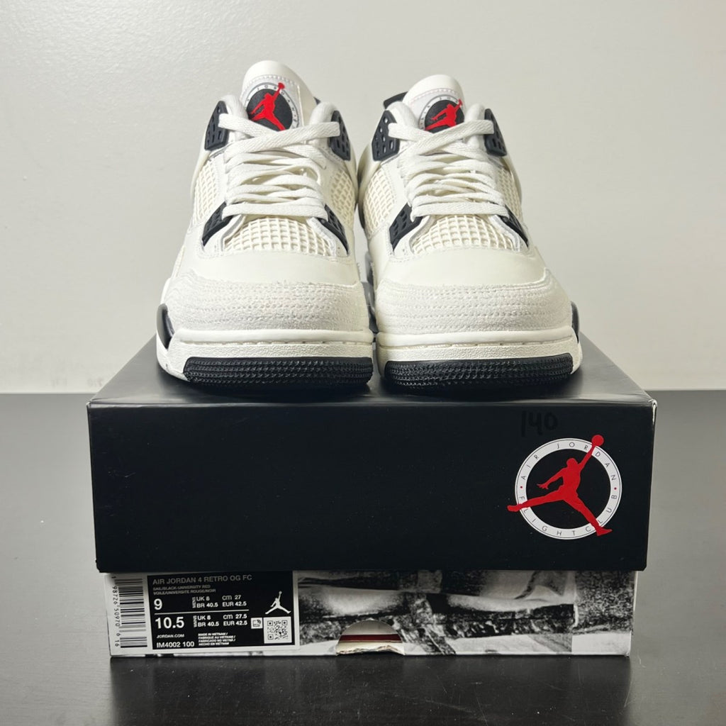 Jordan 4 Retro OG Flight Club 9 (Lightly Worn Pre-Owned)JordanSail/Black/University Red - Image 2