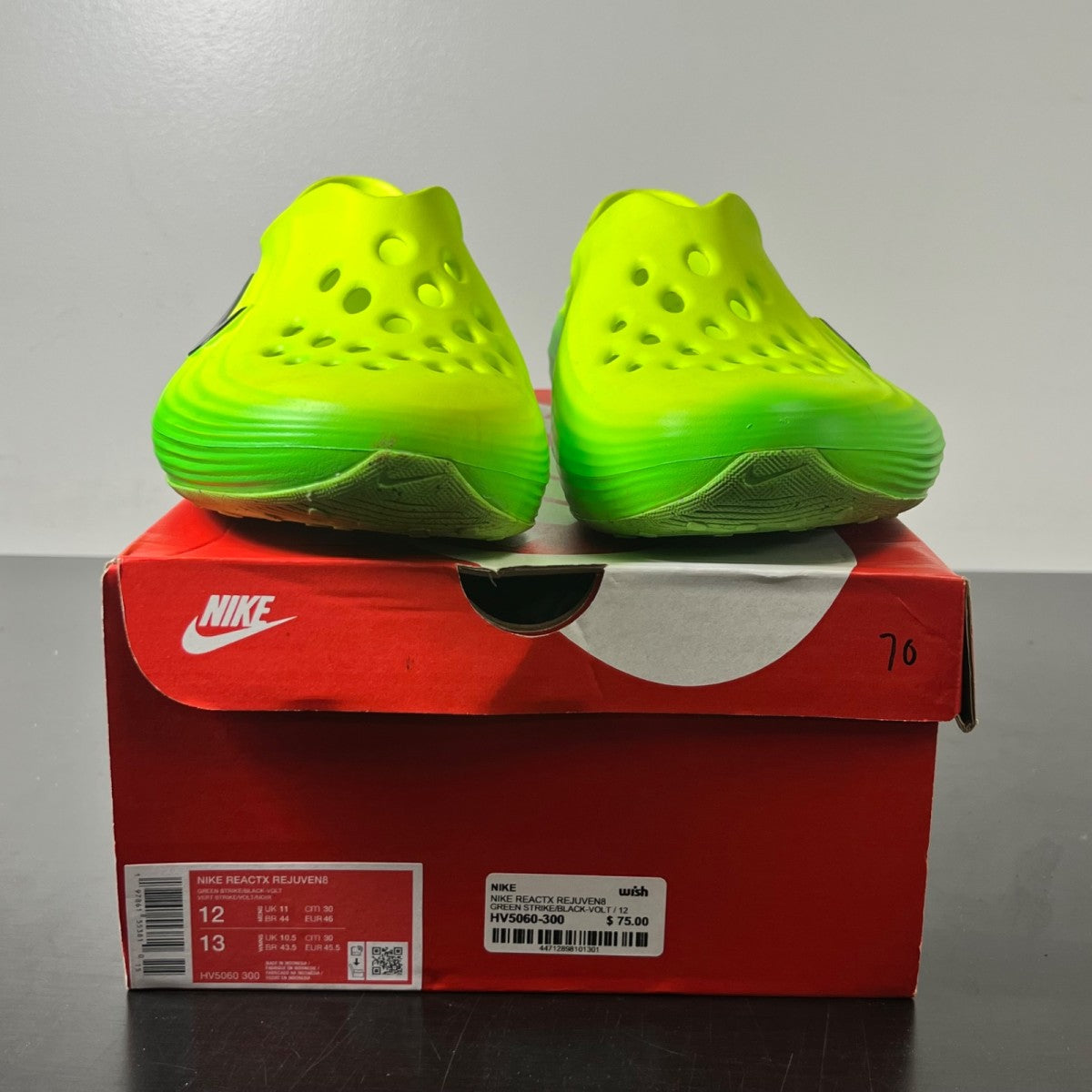 Nike ReactX Rejuven8 Green Strike 12 (Moderately Worn Pre-Owned)NikeGreen Strike/Black-Volt - Image 2