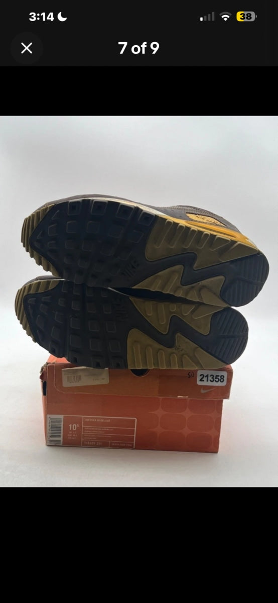 Nike Air Max 90 Deluxe Huf 10.5 (Heavily Worn Pre-Owned)NikeBaroque Brown/Baroque Brown-Metallic Gold - Image 9