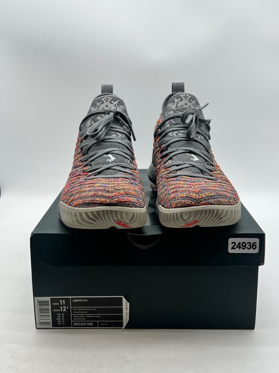 Nike LeBron 16 Multi-Color 11 (Lightly Worn Pre-Owned)NikeMulti-Color/Metallic Silver-Cool Grey - Image 2