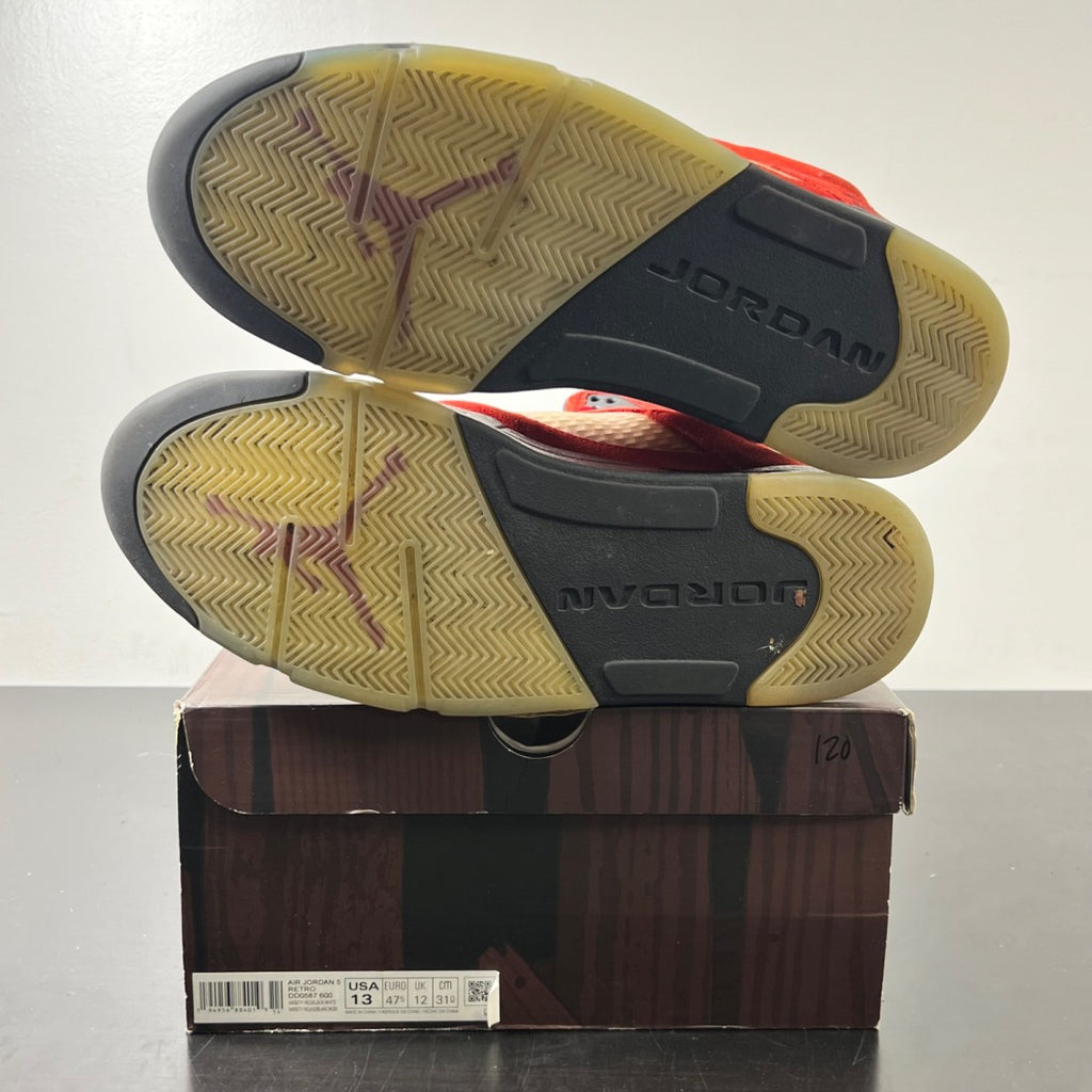 Jordan 5 Retro Raging Bull Red (2021) 13 (Heavily Worn Pre-Owned)JordanVarsity Red/Black-White - Image 6
