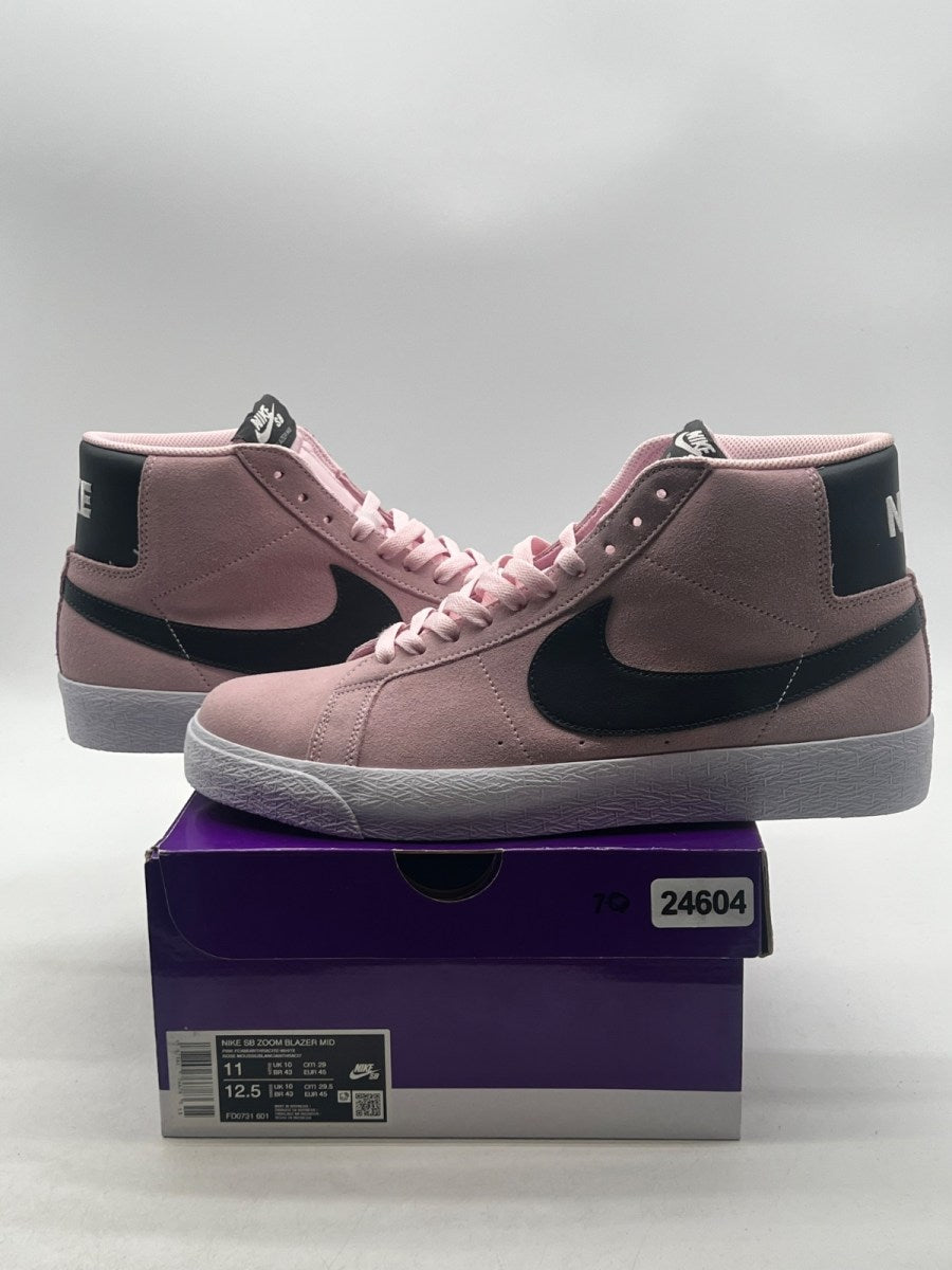 Nike SB Zoom Blazer Mid Pink Foam White Gum Yellow Anthracite 11 (Lightly Worn Pre-Owned)NikePink Foam/White/Gum Yellow/Anthracite - Image 1