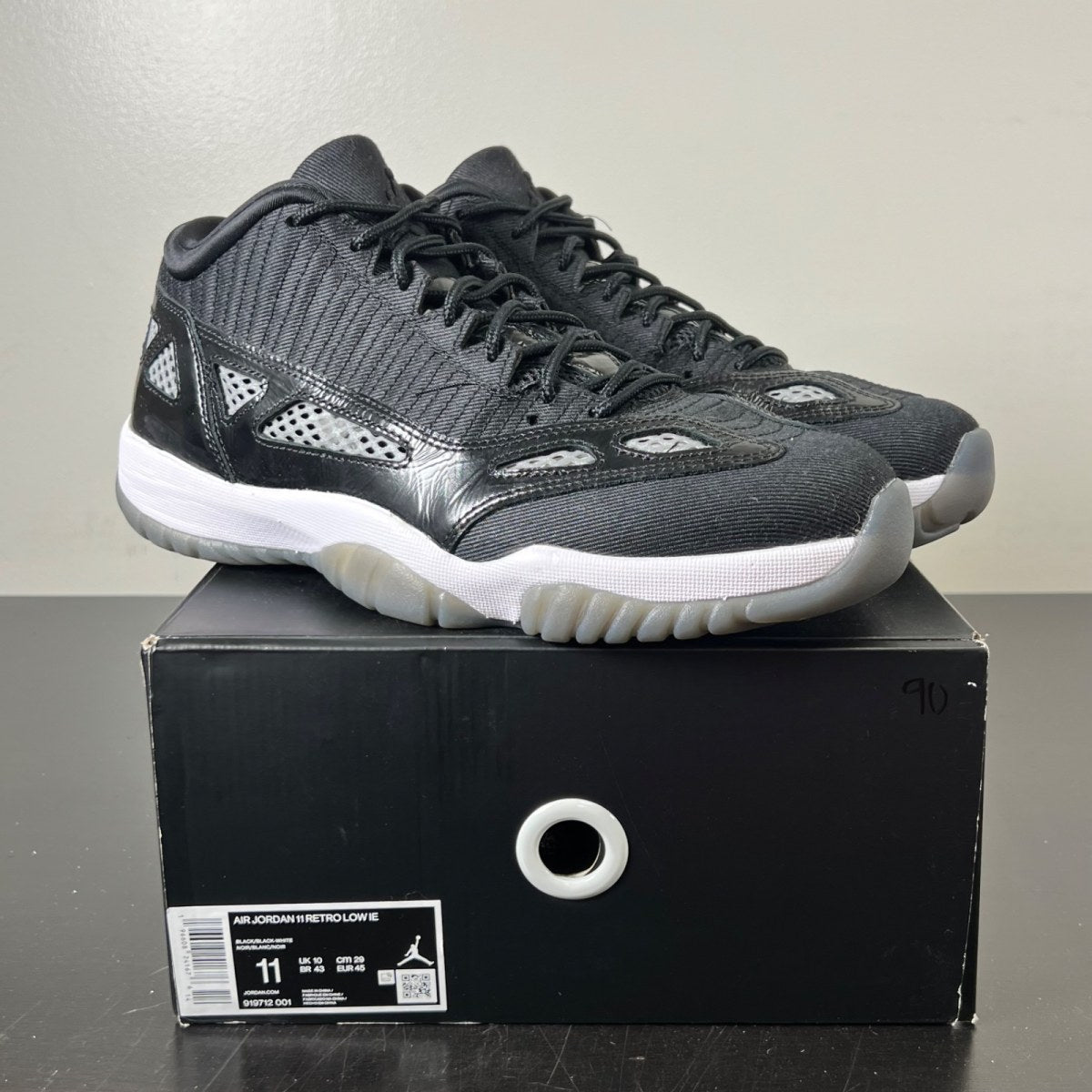 Jordan 11 Retro Low IE Craft Black White 11 (Lightly Worn Pre-Owned)JordanBlack/Black/White - Image 1