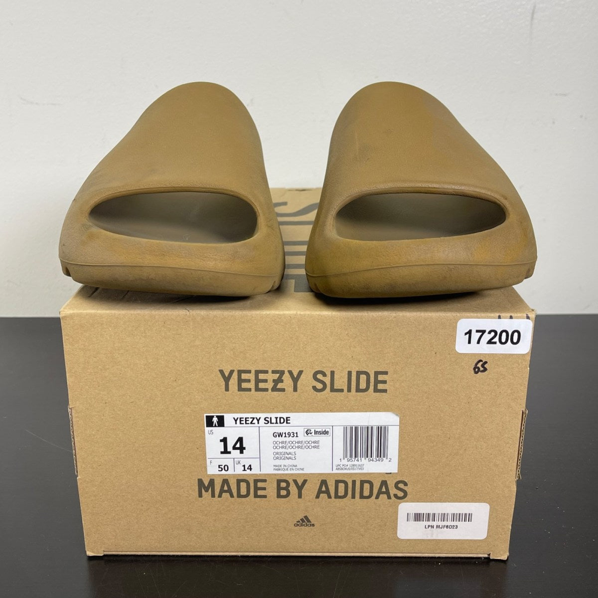adidas Yeezy Slide Ochre 14 (Moderately Worn Pre-Owned)adidasOchre/Ochre/Ochre - Image 2