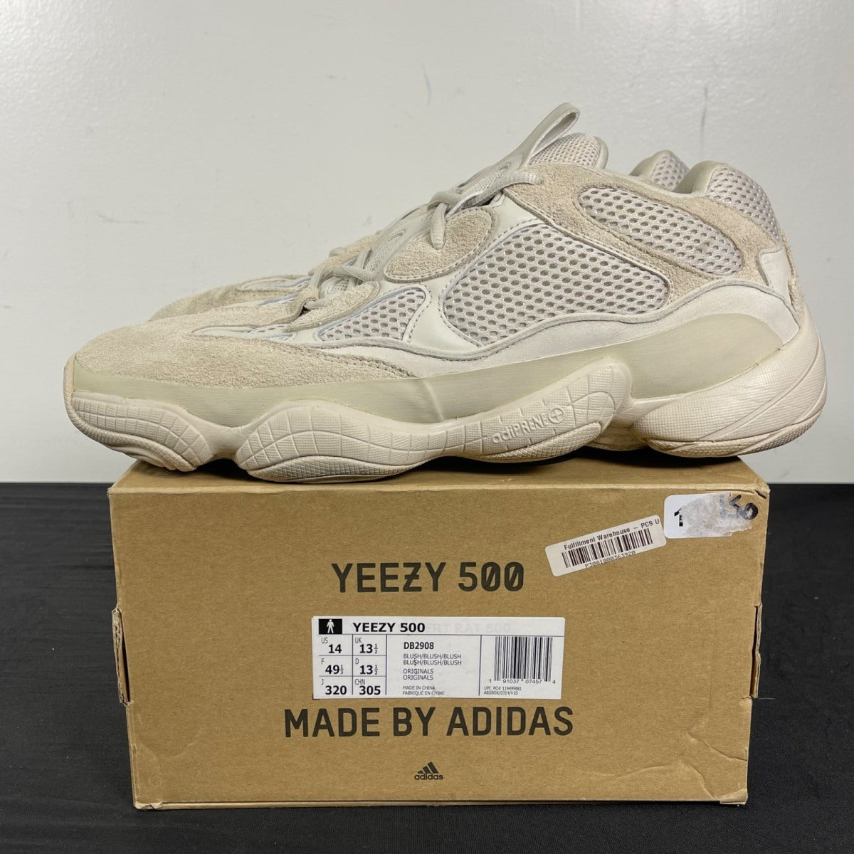 adidas Yeezy 500 Blush 14 (Moderately Worn Pre-Owned)adidasBlush/Blush/Blush - Image 3
