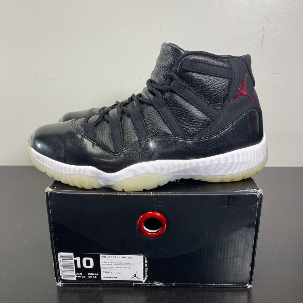 Jordan 11 Retro 72-10 10 (Moderately Worn Pre-Owned)JordanBlack/Gym Red-White-Anthracite - Image 3
