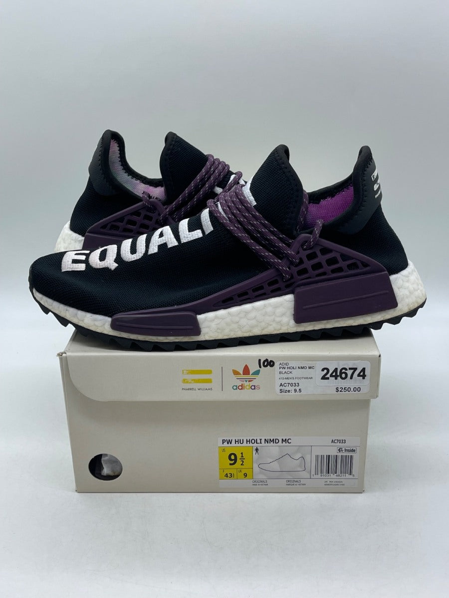adidas Human Race NMD Pharrell Holi Festival (Core Black) 9.5 (Moderately Worn Pre-Owned)adidasCore Black/Deepest Purple/Core Black - Image 1