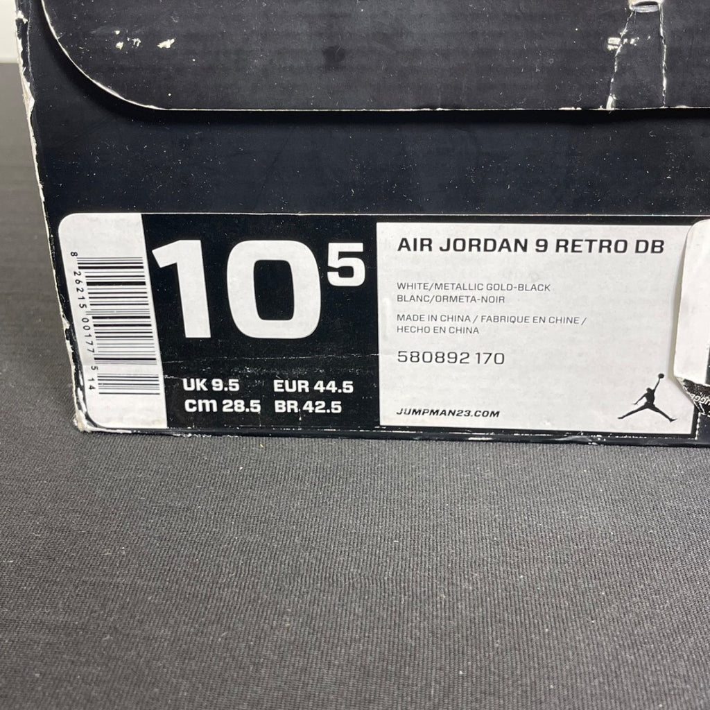 Jordan 9 Retro Doernbecher Pollito 10.5 (Moderately Worn Pre-Owned)JordanWhite/Metallic Gold-Black - Image 7