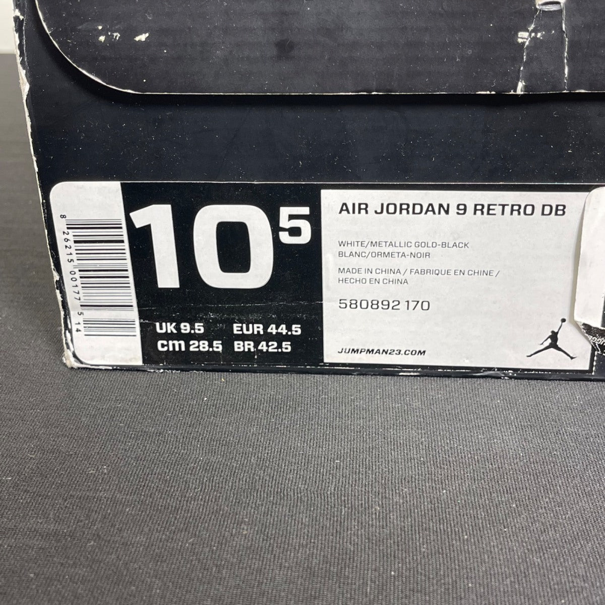 Jordan 9 Retro Doernbecher Pollito 10.5 (Moderately Worn Pre-Owned)JordanWhite/Metallic Gold-Black - Image 7