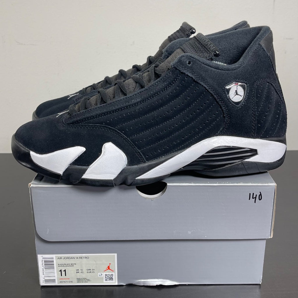 Jordan 14 Retro Black White 11 (Lightly Worn Pre-Owned)JordanBlack/Black/White/University Red - Image 3