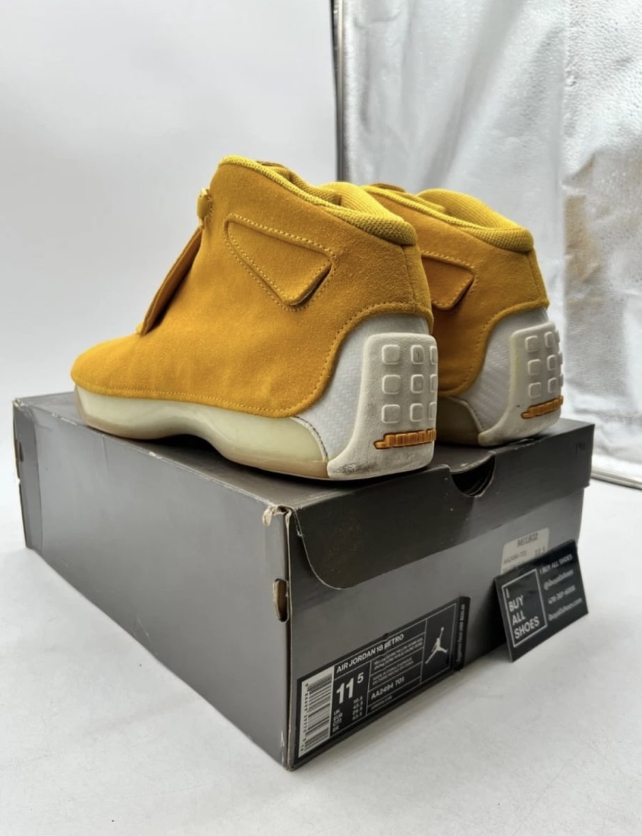 Jordan 18 Retro Yellow Ochre 11.5 (Lightly Worn Pre-Owned)JordanYellow Ochre/Yellow Ochre-Sail - Image 5