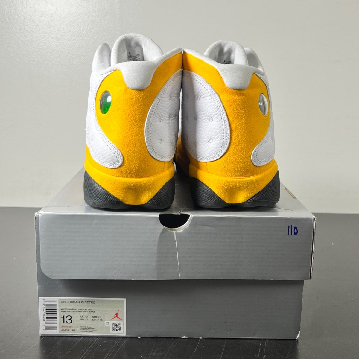 Jordan 13 Retro Del Sol 13 (Moderately Worn Pre-Owned)JordanWhite/University Red/Del Sol/Black - Image 5