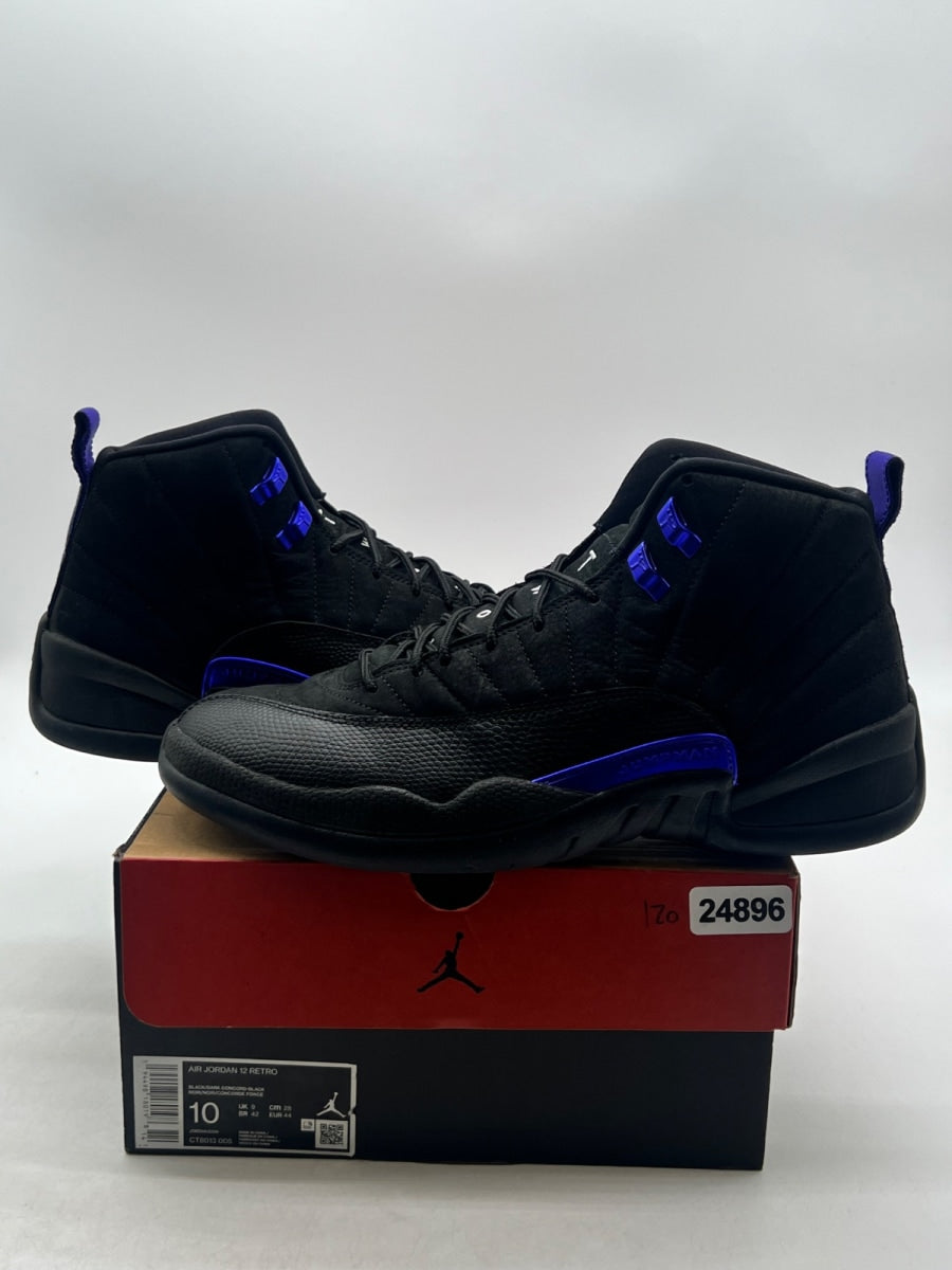 Jordan 12 Retro Black Dark Concord 10 (Lightly Worn Pre-Owned)JordanBlack/Black-Dark Concord - Image 1