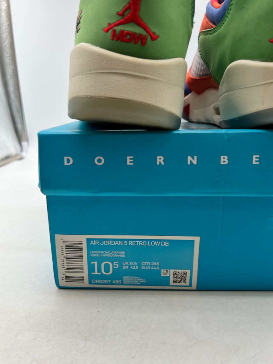 Jordan 5 Retro Low Doernbecher Michael (2022) 10.5 (Moderately Worn Pre-Owned)JordanHyper Royal/Orange - Image 4