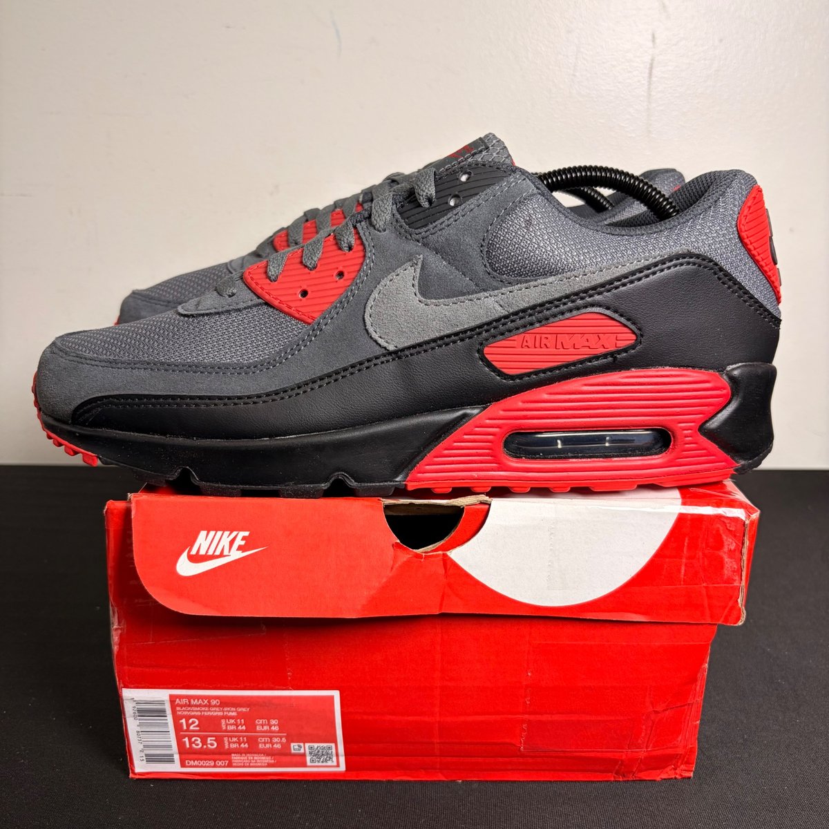 Nike Air Max 90 'Iron Grey Fire Red' (Size 12) - Image 3