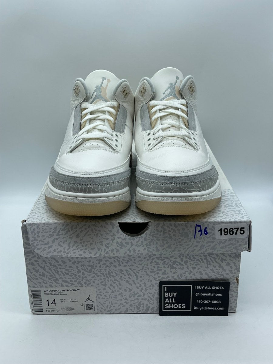 Jordan 3 Retro Craft Ivory 14 (Moderately Worn Pre-Owned) - Image 2