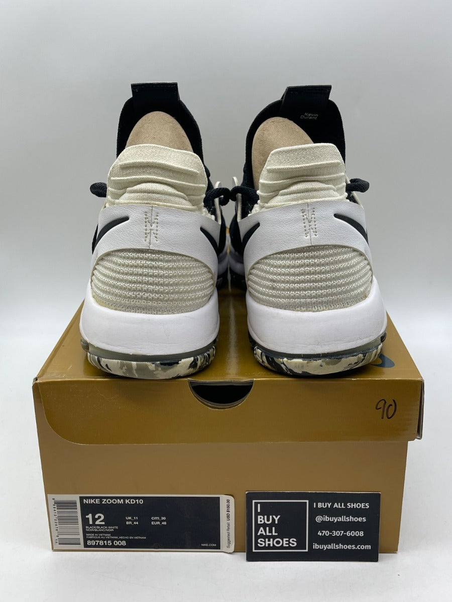 Nike KD 10 Black White 12 (Moderately Worn Pre-Owned) - Image 3