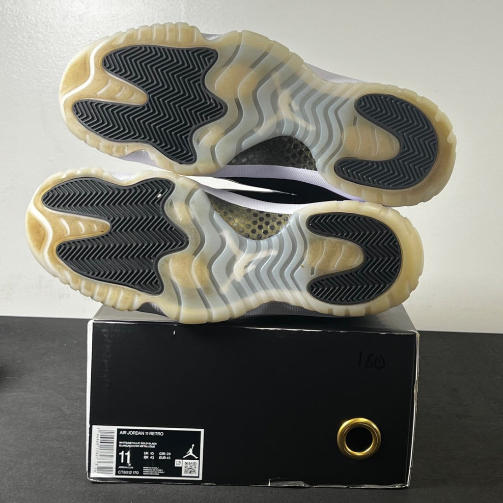 Jordan 11 Retro DMP Gratitude (2023) 11 (Lightly Worn Pre-Owned)JordanBlack/White/Metallic Gold - Image 5