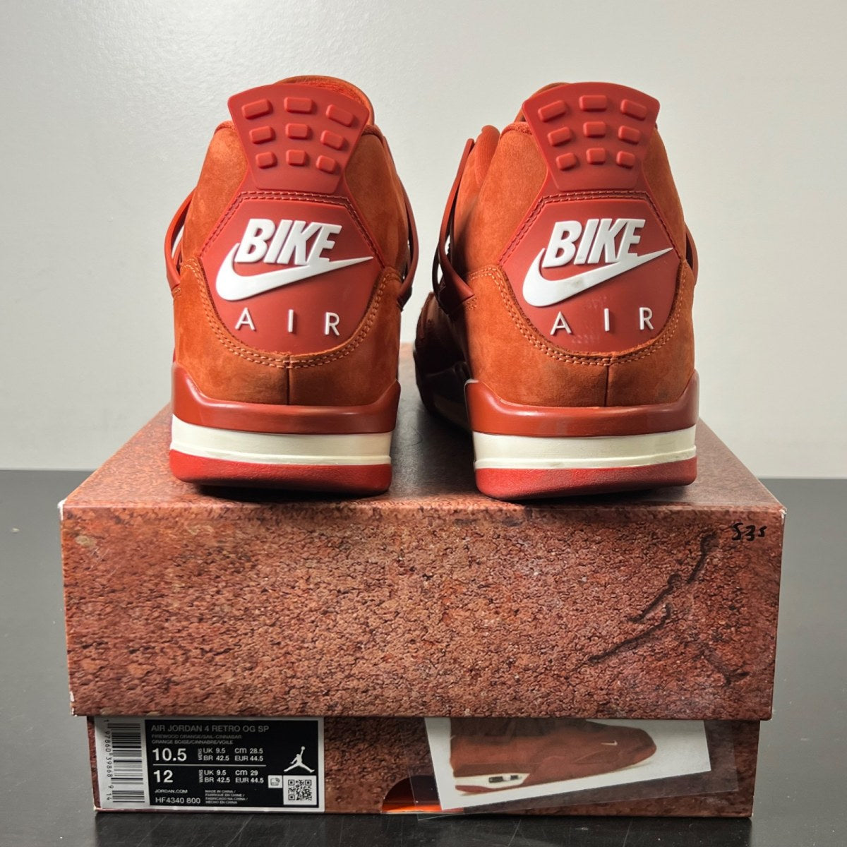 Air Jordan 4 Retro OG SP Nigel Sylvester Brick by Brick 10.5 (Lightly Worn Pre-Owned)JordanFirewood Orange/Sail-Cinnabar - Image 5