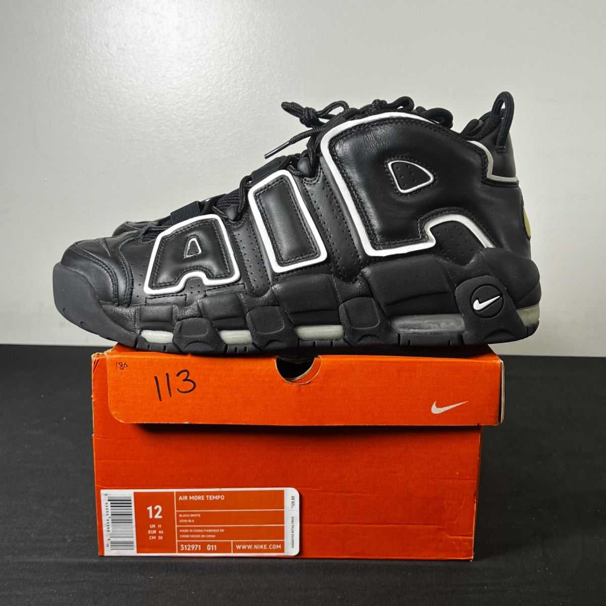 Nike Air More Uptempo Black White (2006) 12 (New Pre-Owned)NikeBlack/White - Image 3