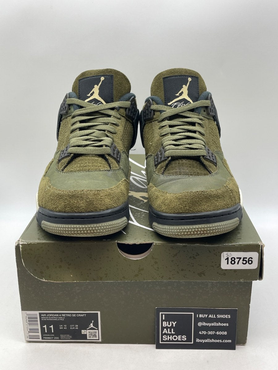 Jordan 4 Retro SE Craft Medium Olive 11 (Heavily Worn Pre-Owned) - Image 2