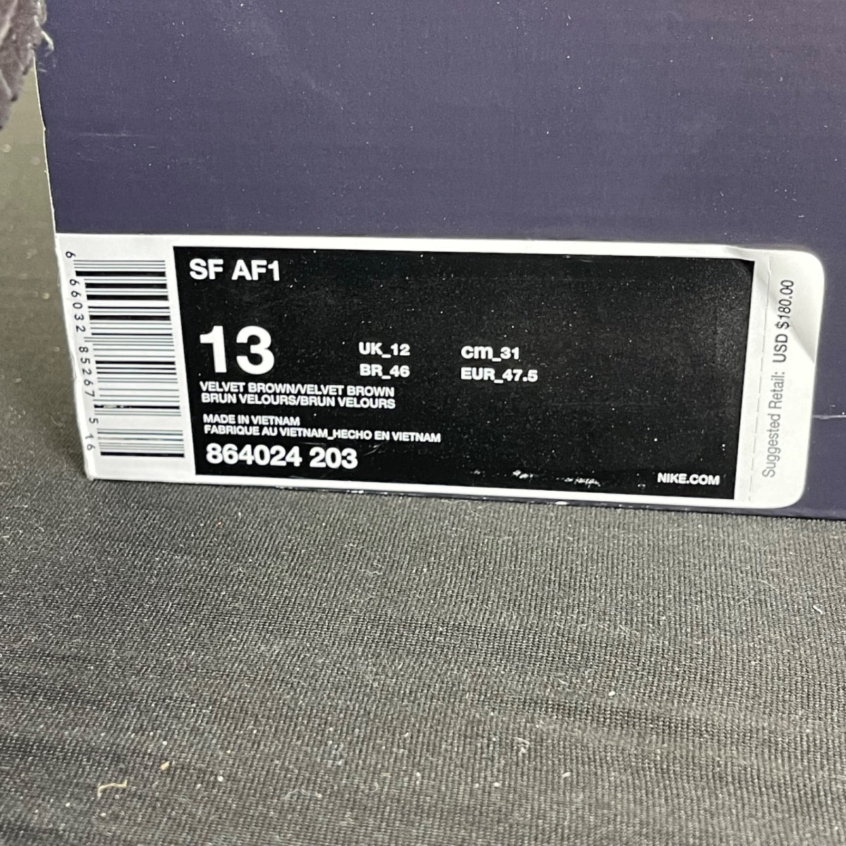 Nike SF Air Force 1 High Velvet Brown 13 (Moderately Worn Pre-Owned)Nike - Image 7