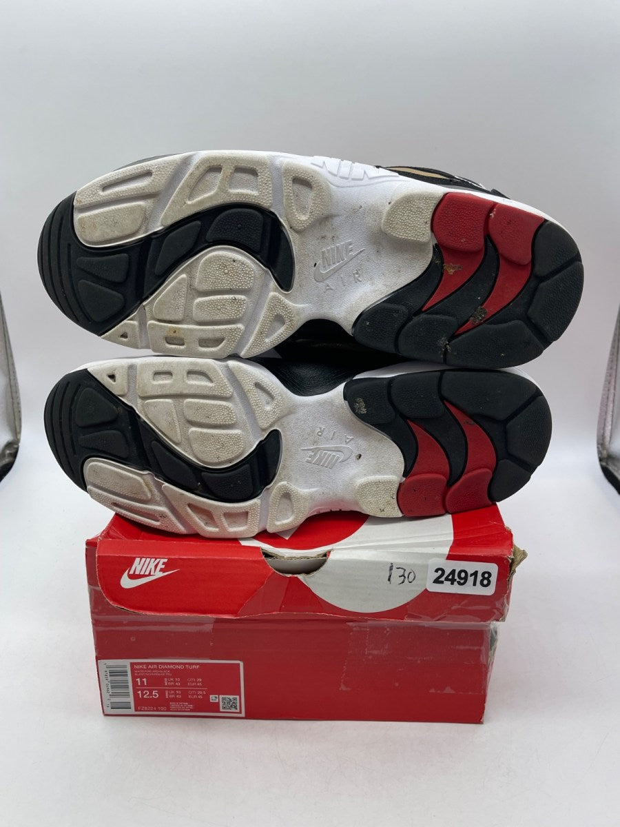 Nike Air Diamond Turf 49ers (2025) 11 (Moderately Worn Pre-Owned)NikeWhite/Fire Red/Black/Metallic Gold - Image 7