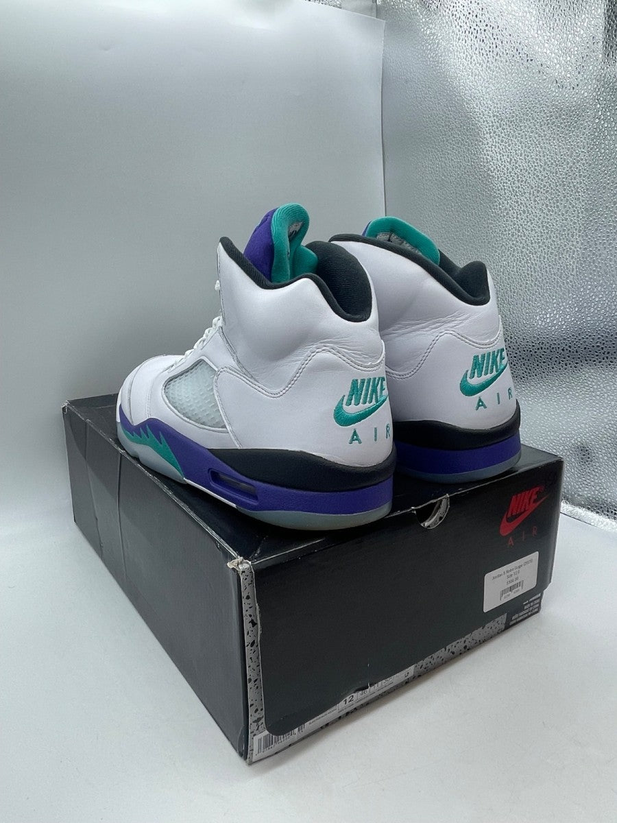 Jordan 5 Retro Grape (2025) 12 (Moderately Worn Pre-Owned)JordanWhite/Grape Ice-New Emerald - Image 4