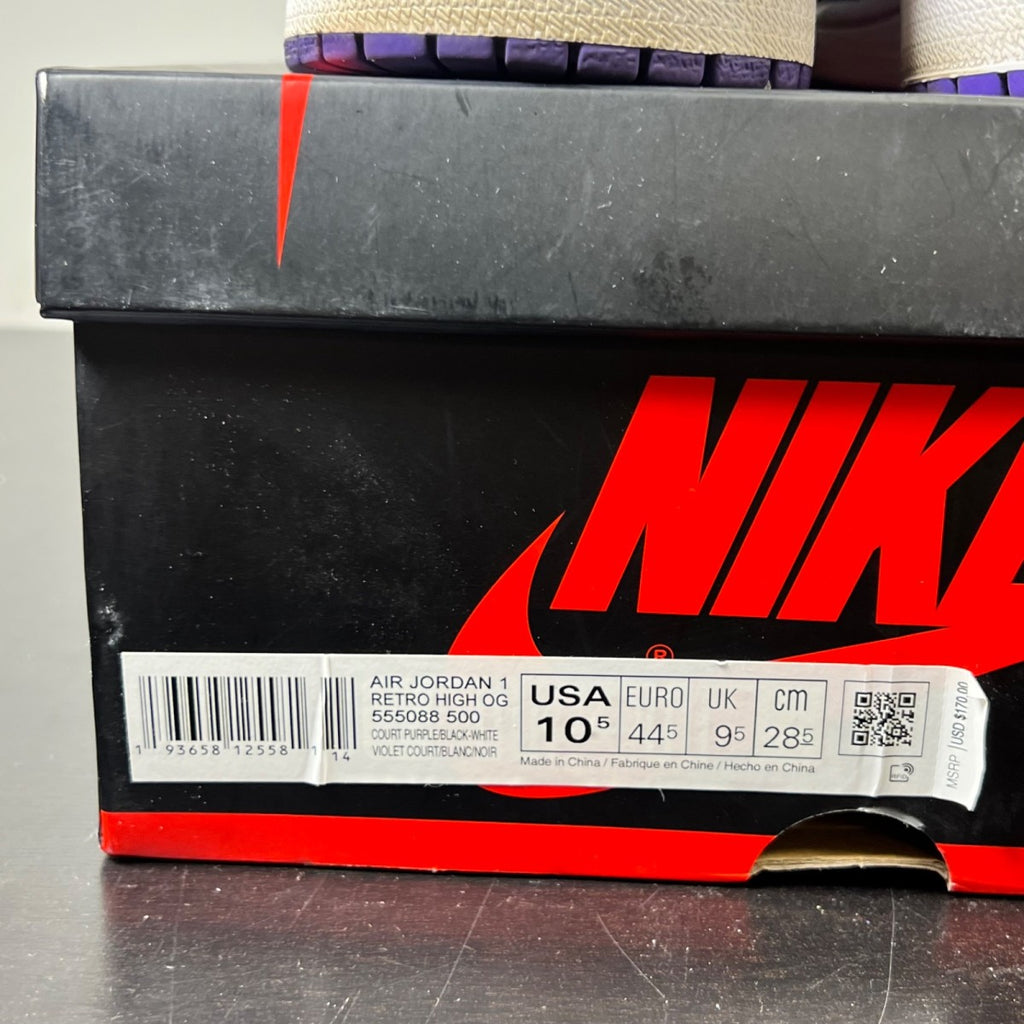 Jordan 1 Retro High Court Purple White (Size 10.5) - Image 5